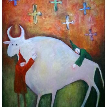 Painting titled "Farewell to the whi…" by Zenya Gorlik, Original Artwork, Acrylic