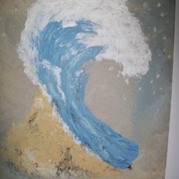Schilderij getiteld "la vague" door Zéphyrin Bernard Saint, Origineel Kunstwerk