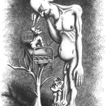 Desenho intitulada "Weird dream" por Juri Kraval, Obras de arte originais, Canetac de aerossol