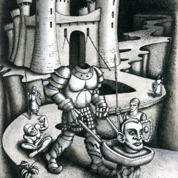 Рисунок под названием "Strange story of a…" - Juri Kraval, Подлинное произведение искусства, Чернила