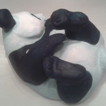 Sculpture titled "Panda one" by Zerkco, Original Artwork, Terra cotta