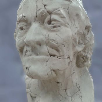 Sculpture titled "L'Homme Tracassé" by Zerkco, Original Artwork, Terra cotta