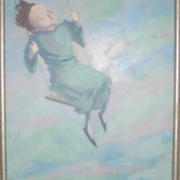Schilderij getiteld "Swing / Качели" door Georgii Zernitskii George Zernitsky, Origineel Kunstwerk