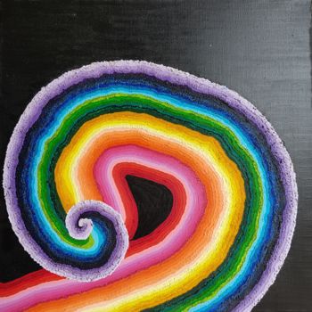 Peinture intitulée "Spirale Colorée" par Zeta, Œuvre d'art originale, Huile