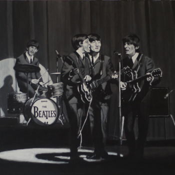 Painting titled "The Beatles at the…" by Zeven, Original Artwork, Acrylic