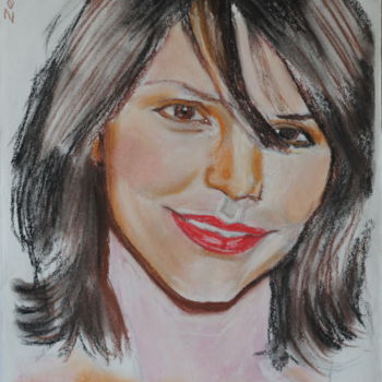 Рисунок под названием "étude, portrait de…" - Zeven, Подлинное произведение искусства, Цветные карандаши