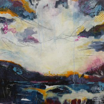 Schilderij getiteld "New Dawn, New Day" door Galina Zimmatore, Origineel Kunstwerk, Acryl Gemonteerd op Houten paneel
