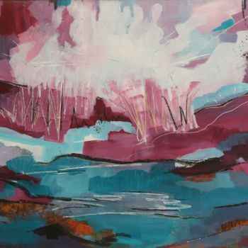 Pintura intitulada "Purple Rain" por Galina Zimmatore, Obras de arte originais, Acrílico
