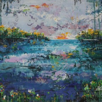 Painting titled "Spring in the Air" by Galina Zimmatore, Original Artwork, Acrylic