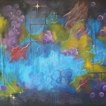 Painting titled "BIRTH OF THE UNIVER…" by Galina Zimmatore, Original Artwork, Acrylic