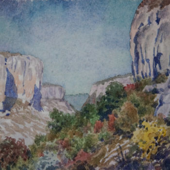 Картина под названием "Скалы Мариам-Дере" - Александр Згурский, Подлинное произведение искусства, Акварель