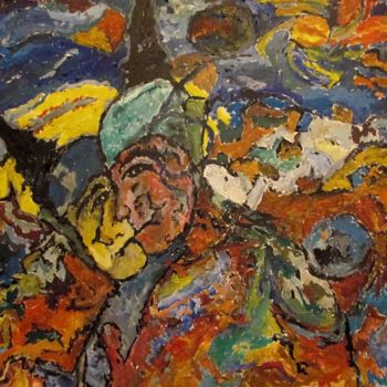 Peinture intitulée "Двуликий Йаппи." par Zhabii Zrak, Œuvre d'art originale, Huile