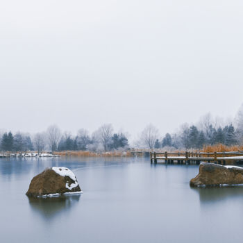 Photography titled "冬天的湖岸" by Zhai Yi Dao, Original Artwork, Digital Photography