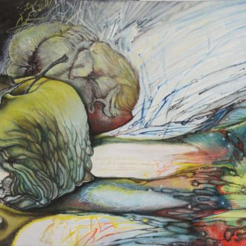 Pintura titulada "Старые яблоки и взг…" por Riuzh, Obra de arte original, Oleo