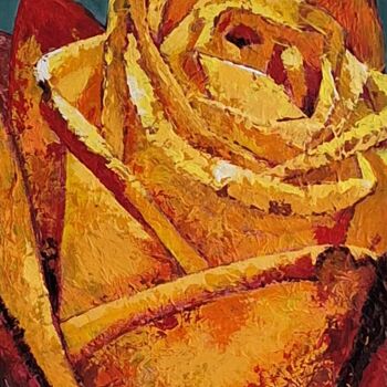 Malerei mit dem Titel "Roseburst" von Zhanar Khamitova, Original-Kunstwerk, Acryl