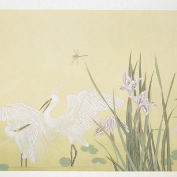 Painting titled "Clean feathers, cle…" by Huizhen Zhang Zhang Hui Zhen, Original Artwork, Pigments