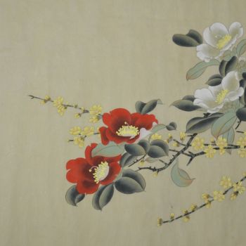 Pittura intitolato "Divine Charm 神韵天香" da Huizhen Zhang Zhang Hui Zhen, Opera d'arte originale, pigmenti