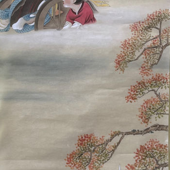 Painting titled "Wealth and Longevity" by Huizhen Zhang Zhang Hui Zhen, Original Artwork, Pigments
