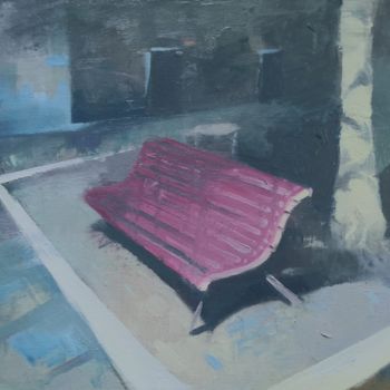 Schilderij getiteld "the  seat" door Weixuan Zhang, Origineel Kunstwerk, Olie