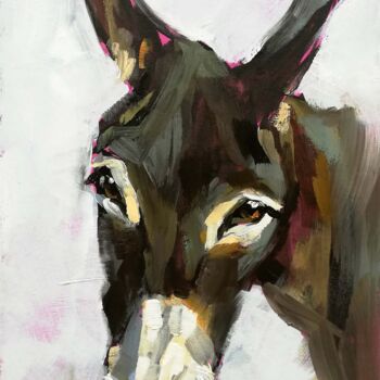 Ζωγραφική με τίτλο "Donkey Painting Far…" από Zhanna Kan, Αυθεντικά έργα τέχνης, Λάδι