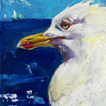 Ζωγραφική με τίτλο "Seagull Painting Sh…" από Zhanna Kan, Αυθεντικά έργα τέχνης, Λάδι