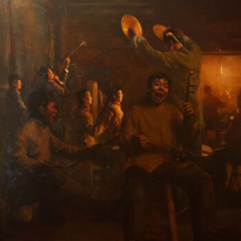 Painting titled "Stories of Guanzhon…" by Zhanyuan Nie, Original Artwork, Oil
