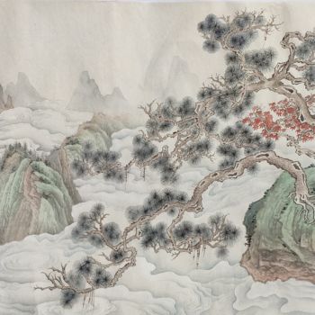 Peinture intitulée "Making a compositio…" par Yimeng Zhao Zhao Yi Meng, Œuvre d'art originale, Pigments