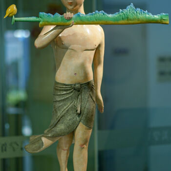Скульптура под названием "执山（A graceful young…" - Zhao Yongchang, Подлинное произведение искусства, Бронза