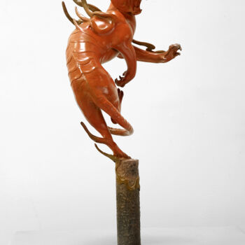 Sculpture intitulée "虎啸风生(Howling Tiger)" par Zhao Yongchang, Œuvre d'art originale, Bronze