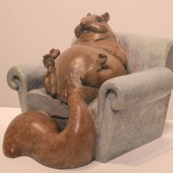 Sculpture intitulée "午后时光(Afternoon Time)" par Zhao Yongchang, Œuvre d'art originale, Bronze