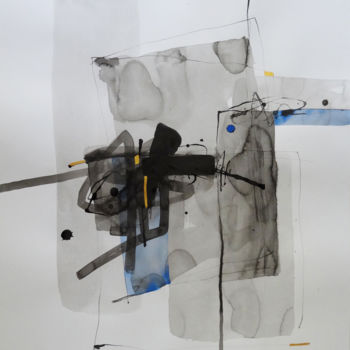 제목이 "2020 3°"인 미술작품 Biru Zhao로, 원작, 잉크 나무 들것 프레임에 장착됨