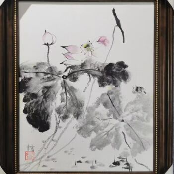 Peinture intitulée "荷" par Zhe Deng, Œuvre d'art originale, Huile