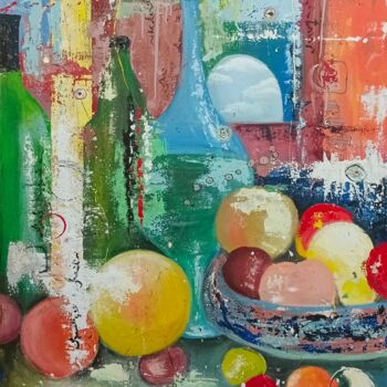 Schilderij getiteld "With a sea view" door Zhenya Kraynova (J.K), Origineel Kunstwerk, Acryl Gemonteerd op Frame voor houten…