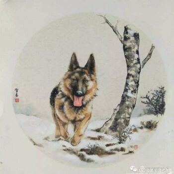 Painting titled "中国古代学童3" by Zhi Yong Mao, Original Artwork