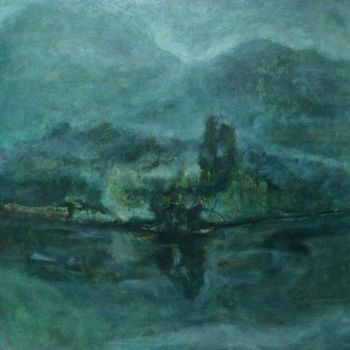绘画 标题为“Nameless Lake” 由Zhixun Lin, 原创艺术品, 油