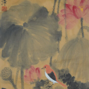 绘画 标题为“Lotus in Water” 由志泽 吕, 原创艺术品, 墨