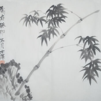 Pittura intitolato "Ink Bamboo" da Zhize Lv, Opera d'arte originale, Inchiostro