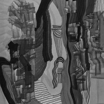 绘画 标题为“四面” 由朝乐门, 原创艺术品, 石墨