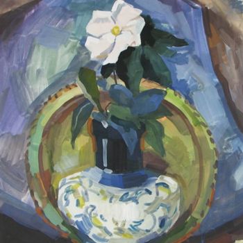 Malerei mit dem Titel "Dogrose" von Juliya Zhukova, Original-Kunstwerk, Öl