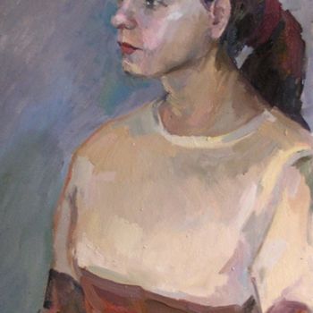 Pintura intitulada "Portrait. Lera" por Juliya Zhukova, Obras de arte originais, Óleo