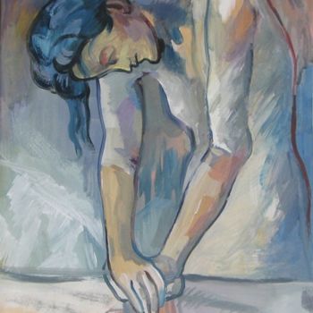 Painting titled "Ironing" by Juliya Zhukova, Original Artwork, Oil