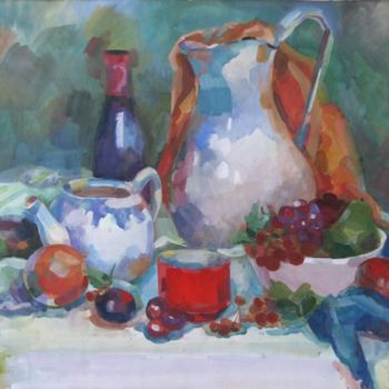 Painting titled "Still-life with a j…" by Juliya Zhukova, Original Artwork, Oil