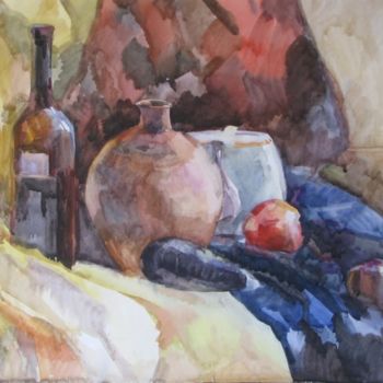 Pintura intitulada "Still life with a d…" por Juliya Zhukova, Obras de arte originais, Óleo