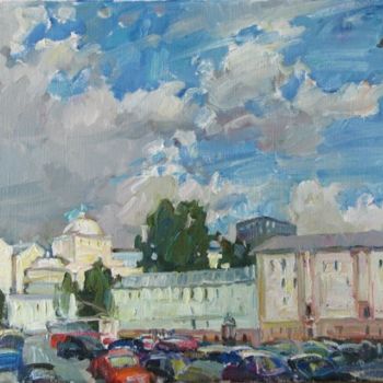 Pintura intitulada "Moscow summer (etud…" por Juliya Zhukova, Obras de arte originais, Óleo