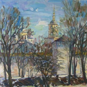 Malarstwo zatytułowany „Pafnutiev Monastery…” autorstwa Juliya Zhukova, Oryginalna praca, Olej