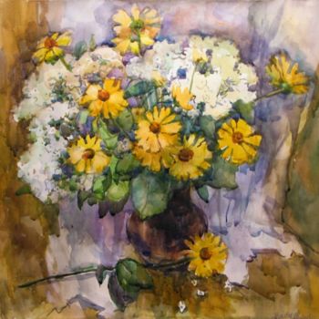 Painting titled "Bouquet from a summ…" by Juliya Zhukova, Original Artwork, Oil