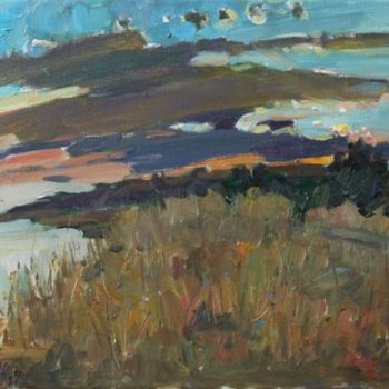 Painting titled "Sea sunset" by Juliya Zhukova, Original Artwork, Oil