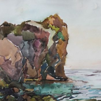 Peinture intitulée "Marine cliffs" par Juliya Zhukova, Œuvre d'art originale, Huile