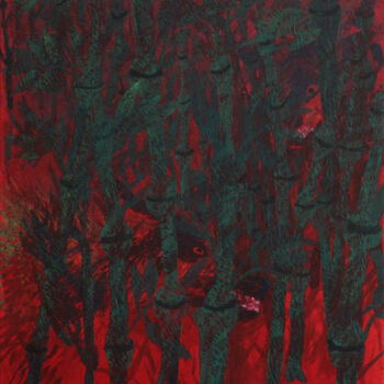 Painting titled "The Red Hour" by Ziad Dib Jreige, Original Artwork, Acrylic