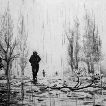Рисунок под названием "И лишь ветка сакуры…" - Евгений Зиберт, Подлинное произведение искусства, Карандаш Установлен на карт…